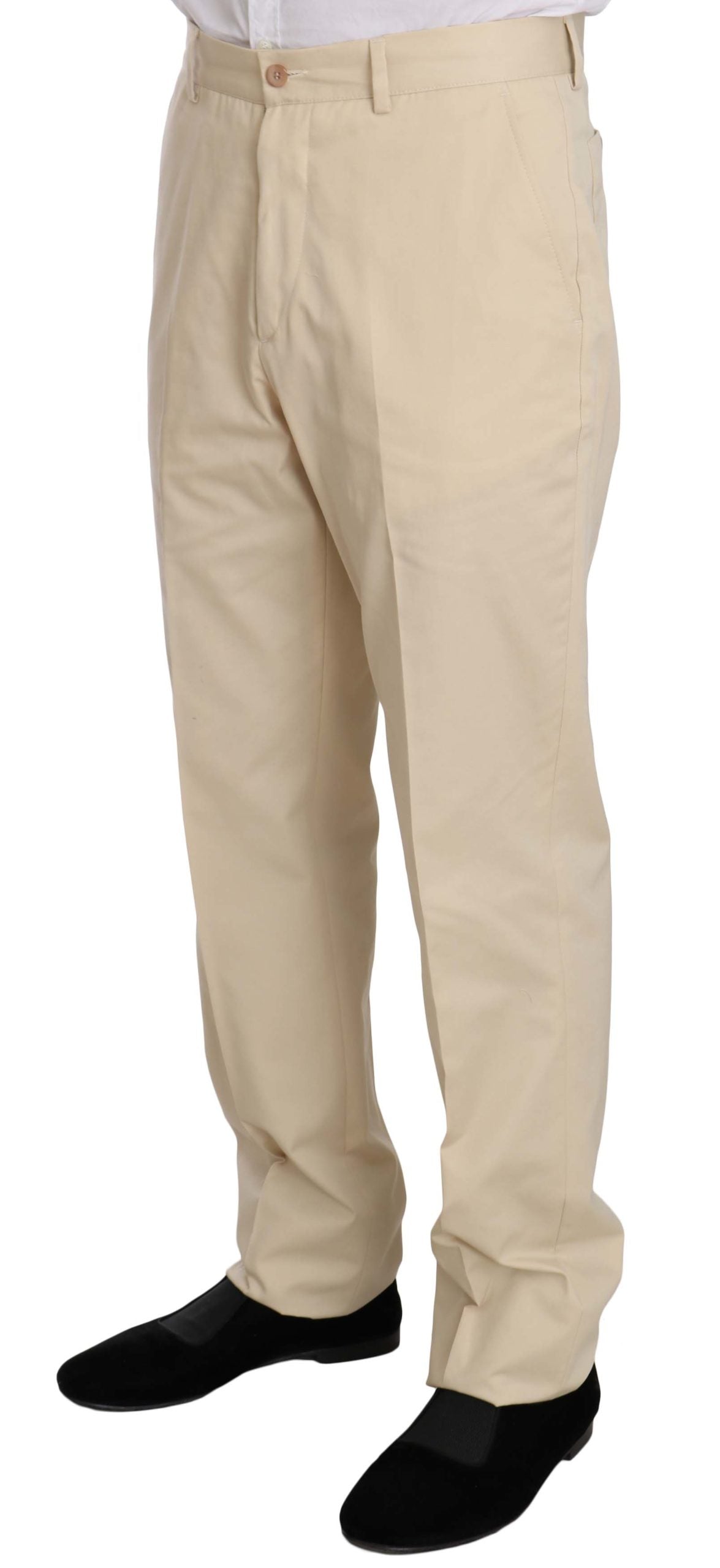 Romeo Gigli Zweiteiliger 3-Knopf-Anzug aus fester Baumwolle in Beige