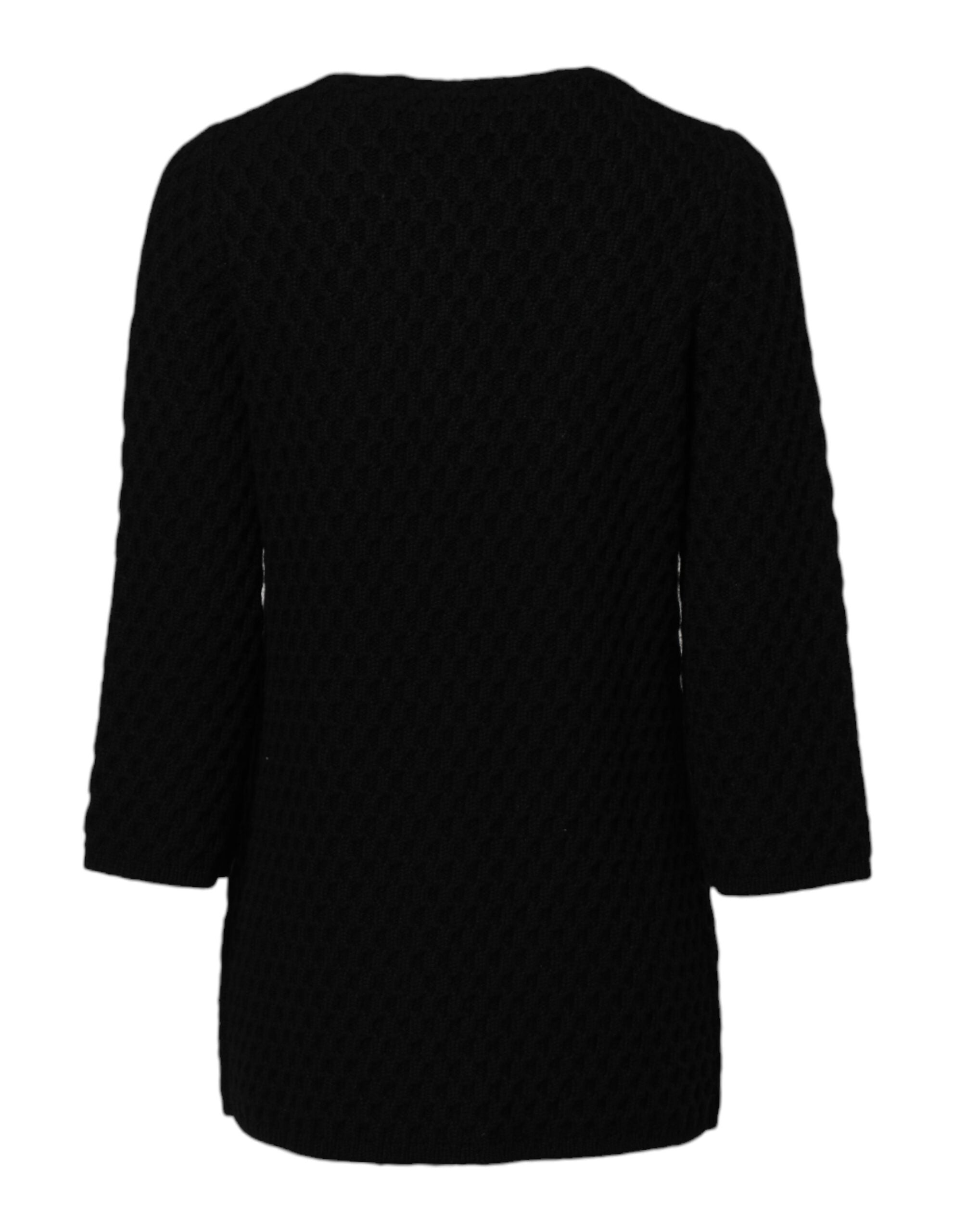 Dolce & Gabbana Schwarze gesteppte Jacke aus Kaschmir mit Verzierungen