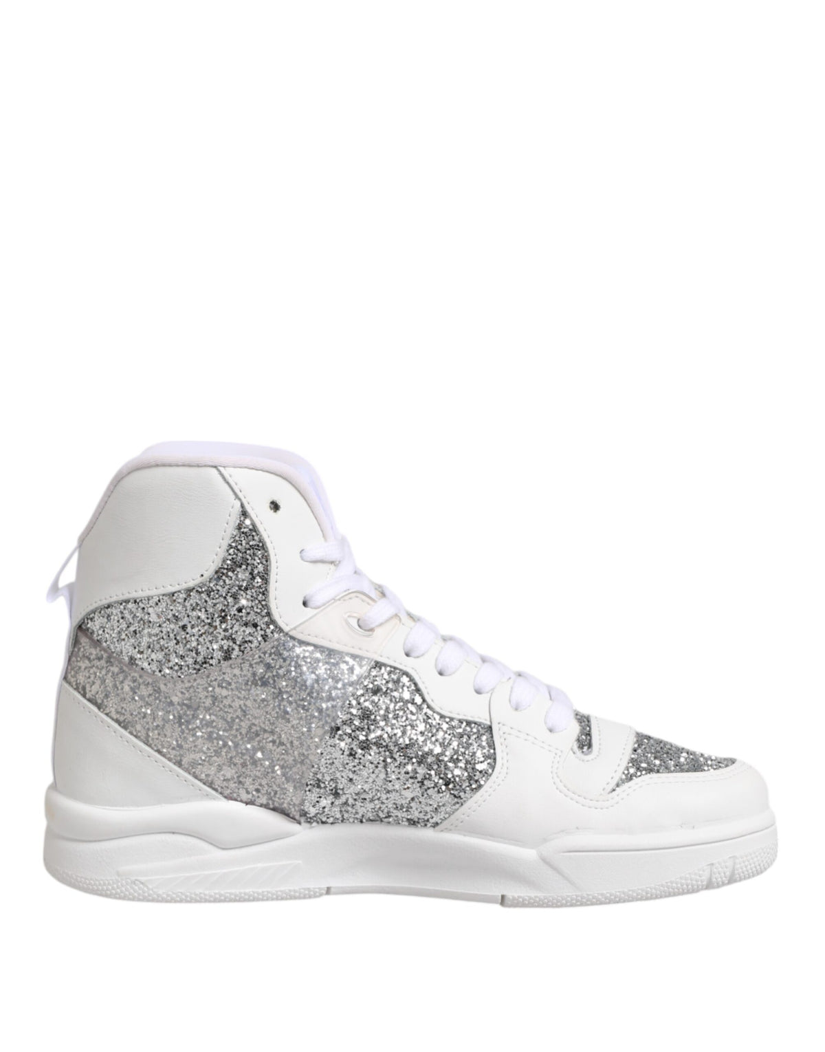Chiara Ferragni Weiß Silber High Top Frauen Turnschuhe Schuhe