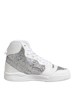 Chiara Ferragni Weiß Silber High Top Frauen Turnschuhe Schuhe