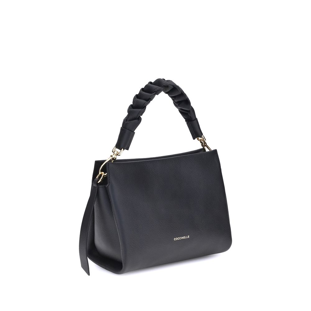 Coccinelle Schwarze Kalbsleder Bos Taurus Handtasche