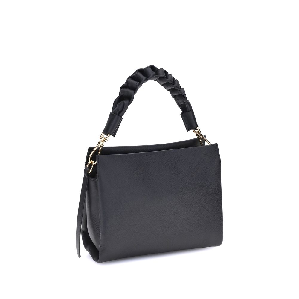 Coccinelle Schwarze Kalbsleder Bos Taurus Handtasche