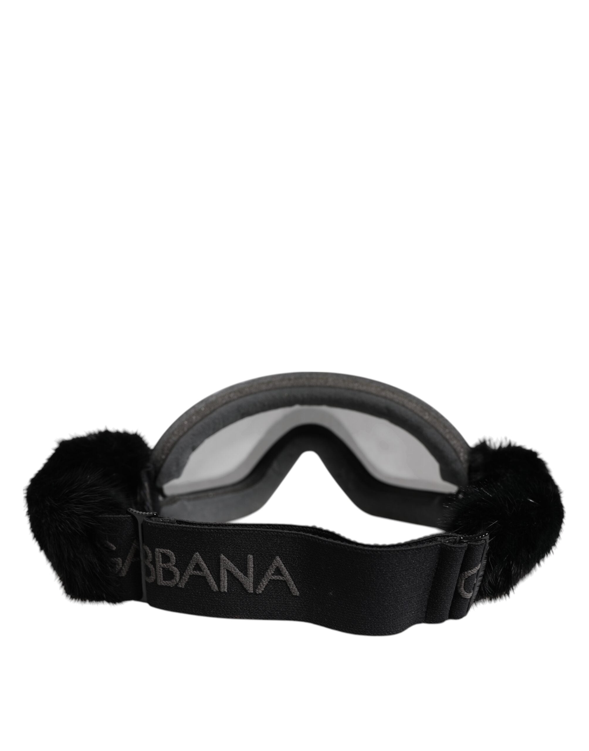Dolce & Gabbana Schwarze Bi0759 Spitze verspiegelte Skibrille Maske Sonnenbrille