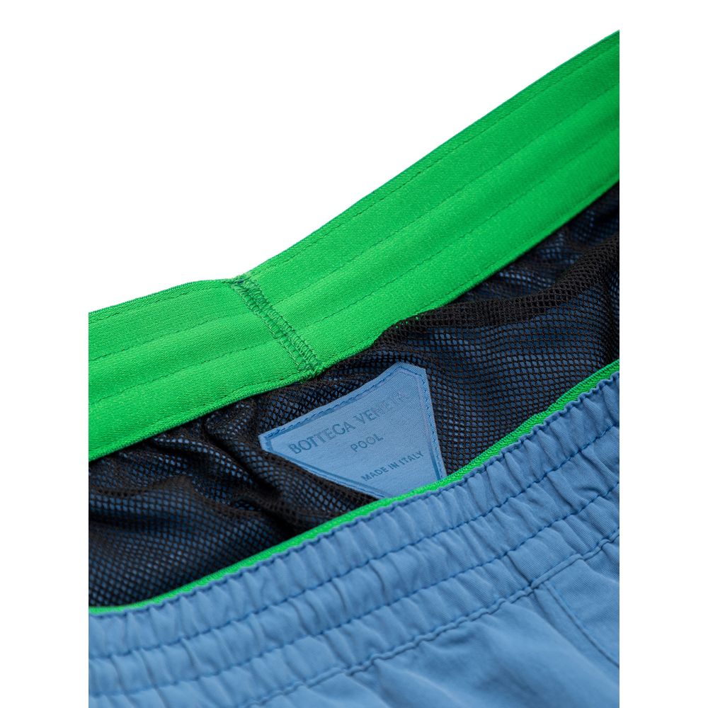 Bottega Veneta Blaue Badeshorts aus Polyamid