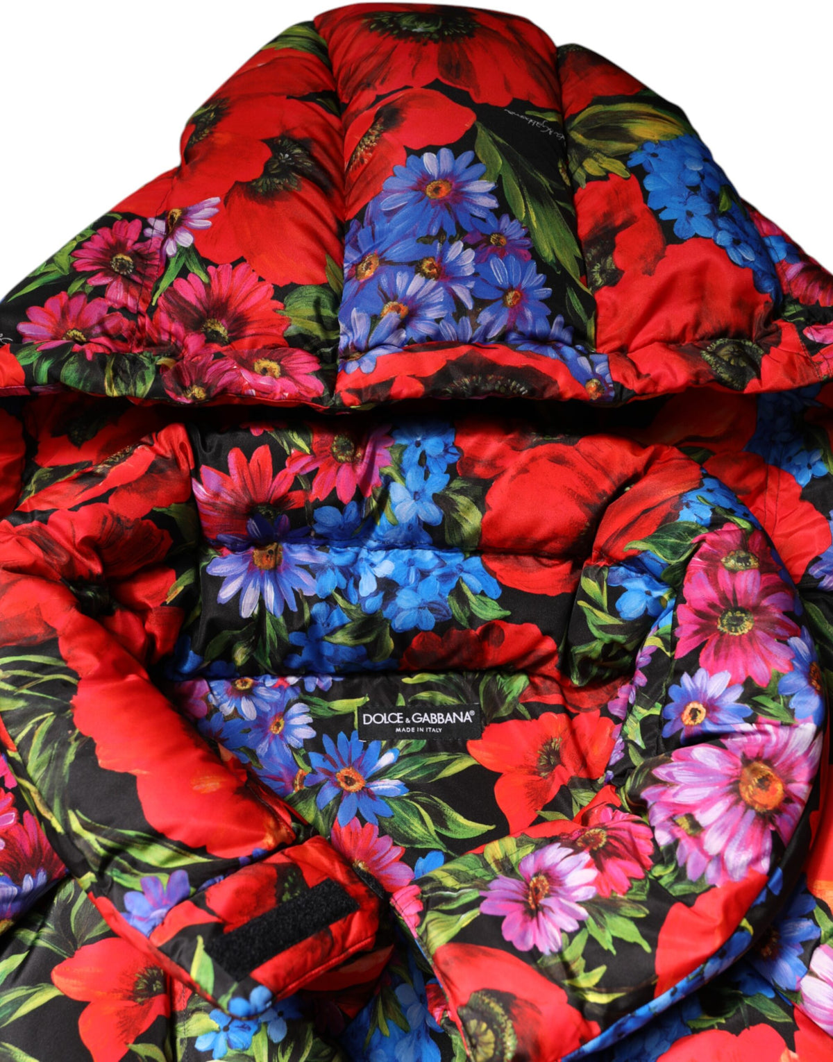Dolce & Gabbana Multicolor Floral Kapuzenpullimantel Jacke