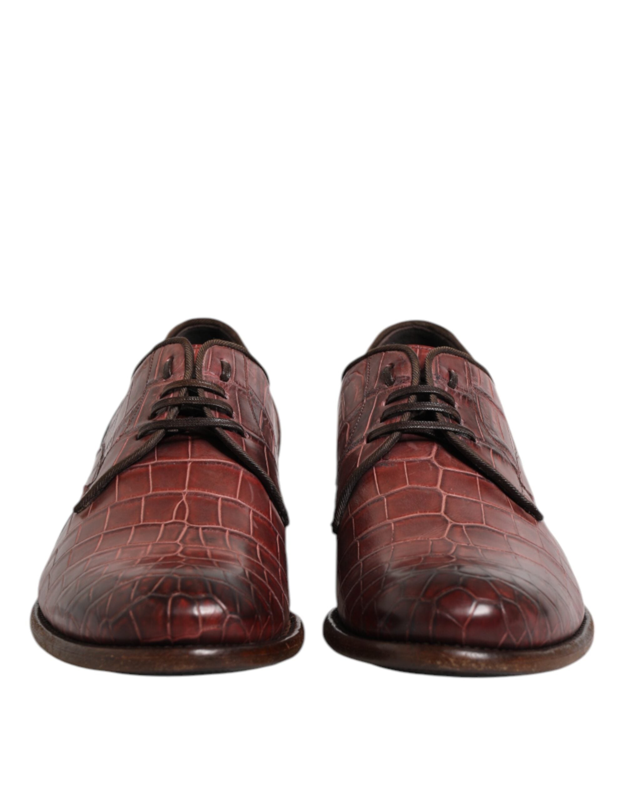 Dolce & Gabbana Burgundy Leder Schnürschuhe Derby Dress Schuhe
