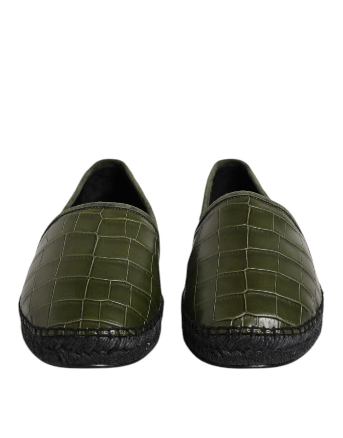 Dolce & Gabbana Grüne Exotische Leder Espadrilles Slip On Schuhe