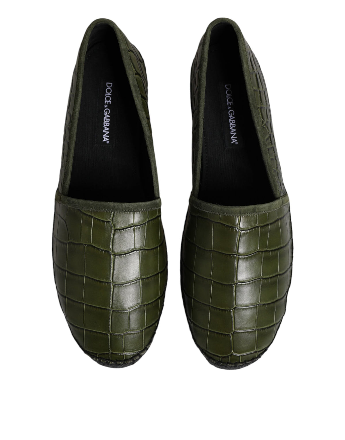 Dolce & Gabbana Grüne Exotische Leder Espadrilles Slip On Schuhe