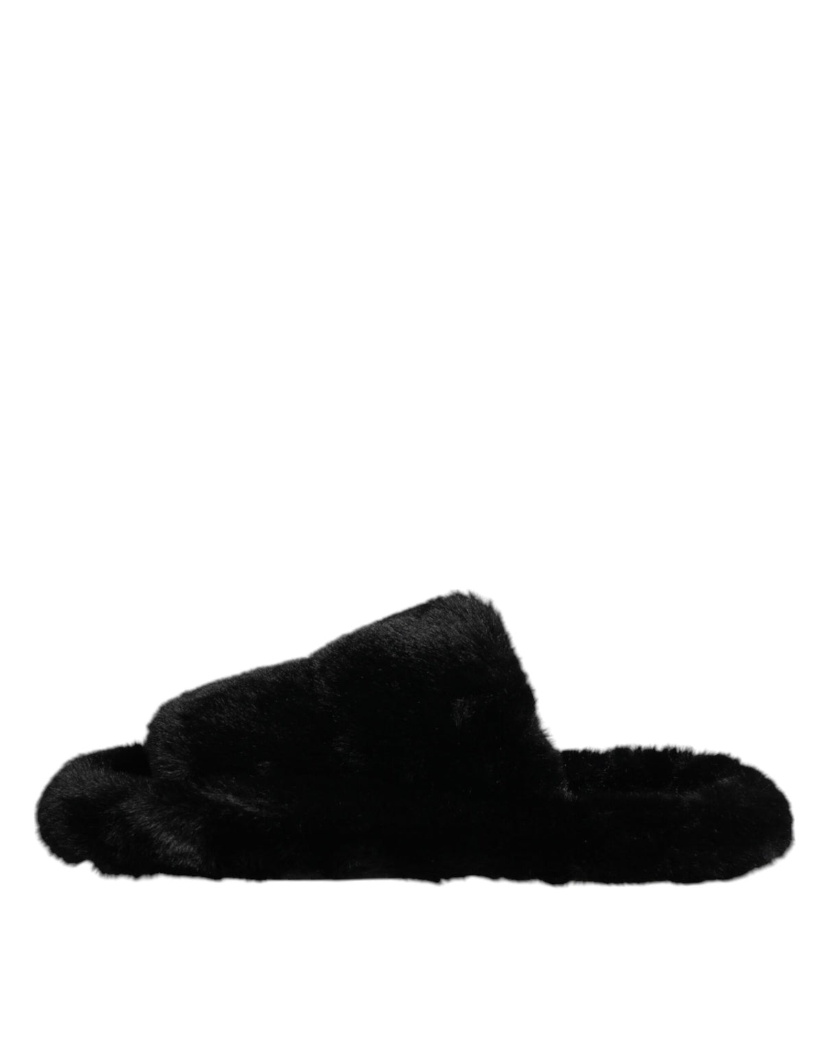 Dolce & Gabbana Schwarzer Polyester-Samt Pantoffel Schuhe