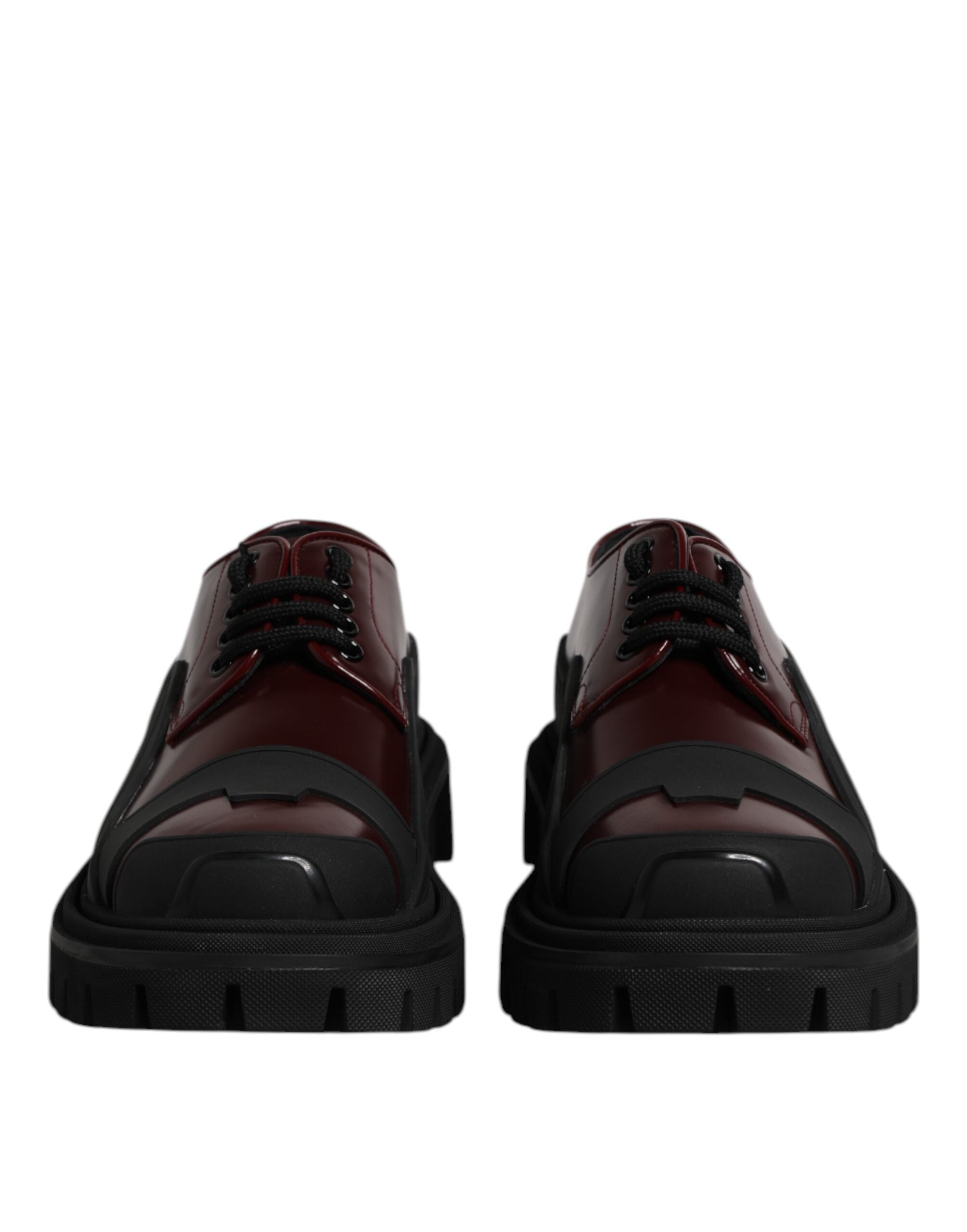 Dolce & Gabbana Rote Leder-Schnürschuhe für Trekking-Anzüge