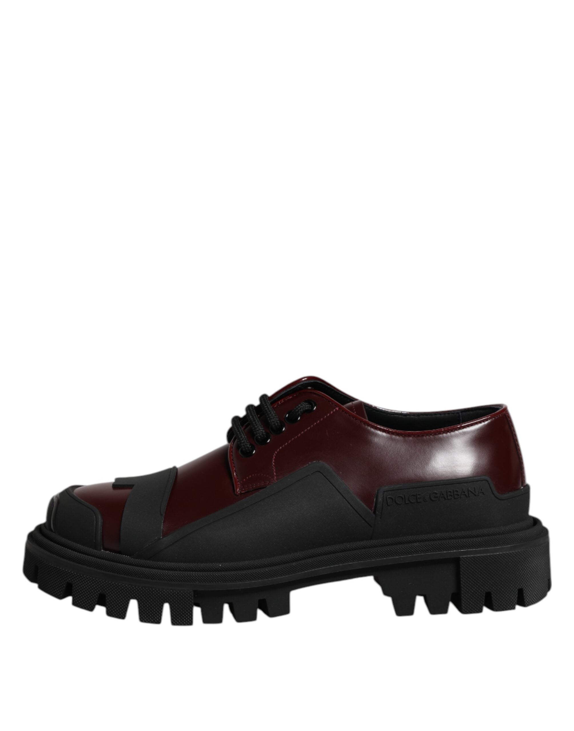 Dolce & Gabbana Rote Leder-Schnürschuhe für Trekking-Anzüge