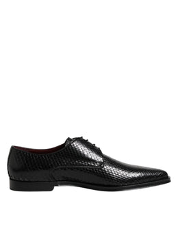 Dolce & Gabbana Schwarz Leder Lace Up Kleid Männer Derby Schuhe