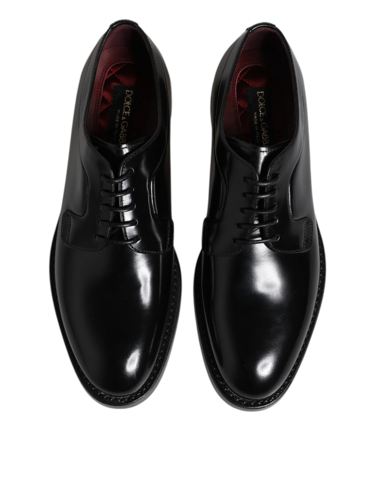 Dolce & Gabbana Schwarze Kalbsleder Schnürschuhe Dress Derby