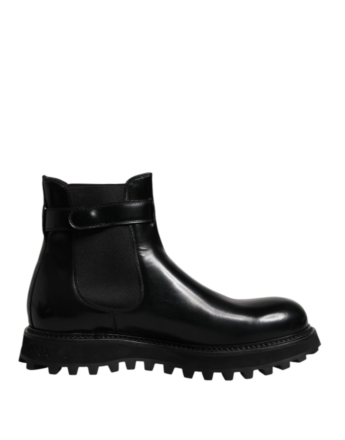 Dolce & Gabbana Schwarzer Gürtel DG Logo Herren Chelsea Boots Schuhe