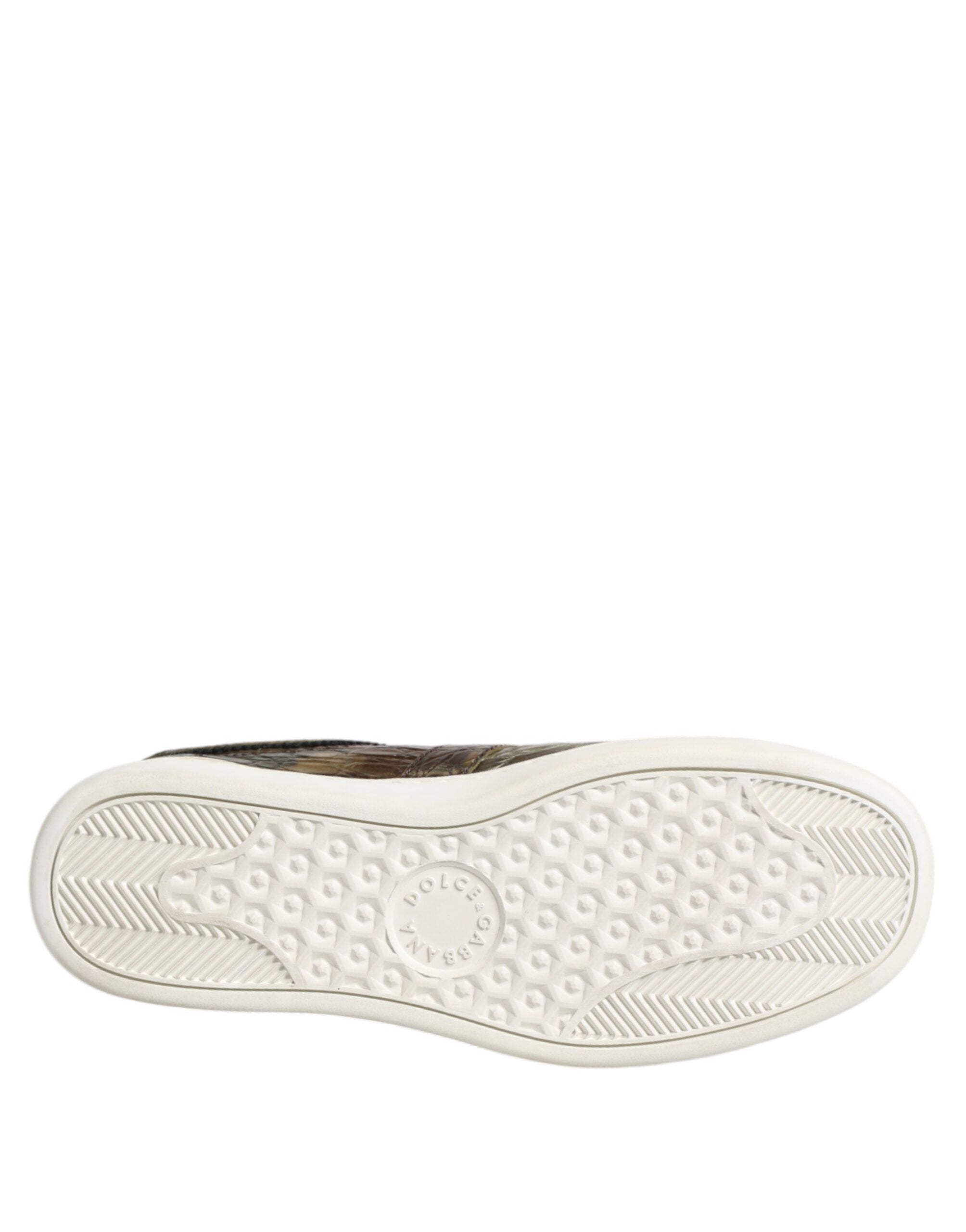 Dolce & Gabbana Braune Exotische Leder Low Top Sneakers Schuhe