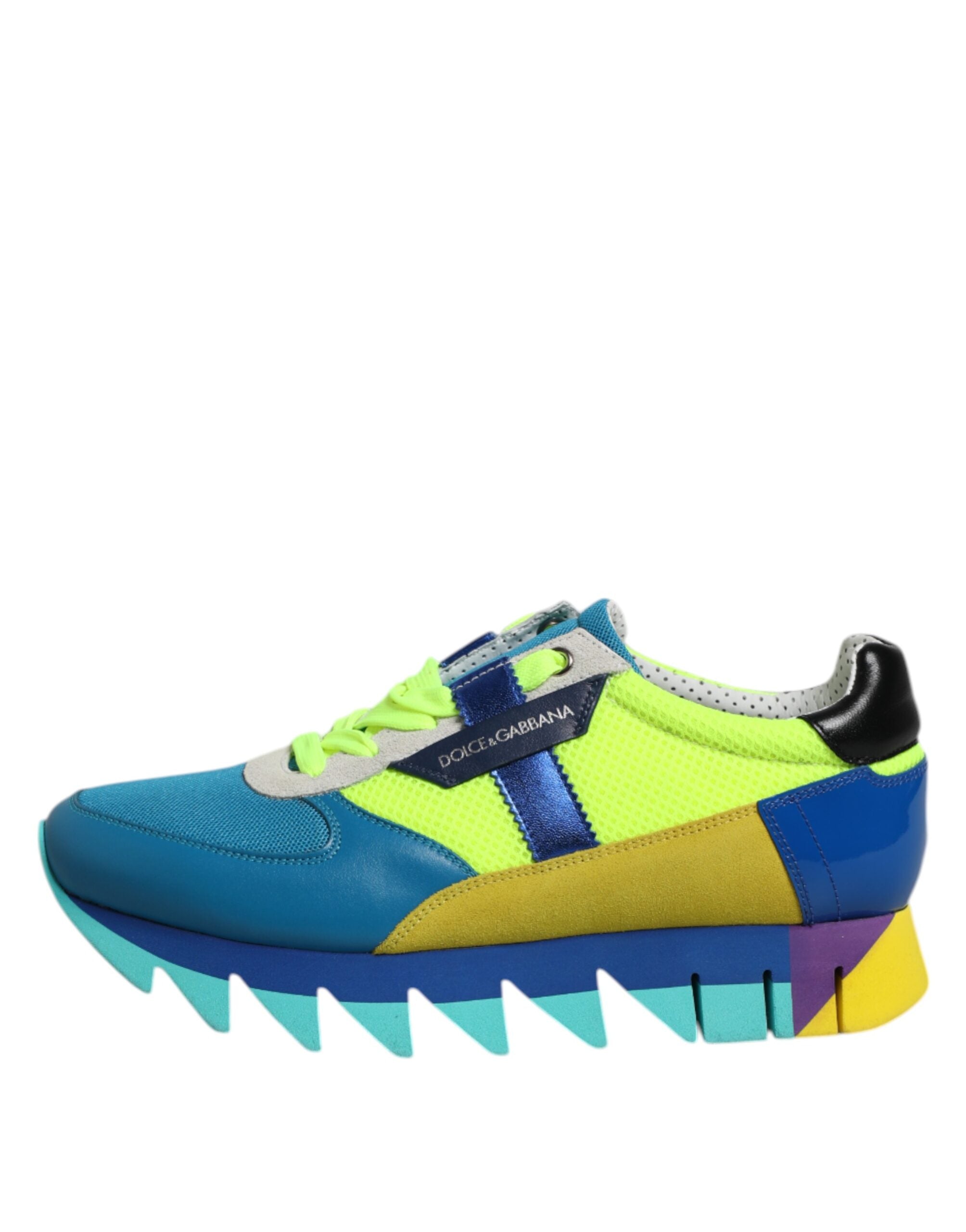 Dolce & Gabbana Multicolor Leder Low Top Männer Turnschuhe Schuhe