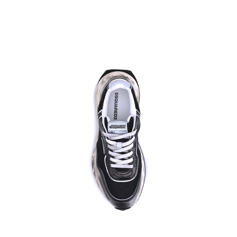 Dsquared² Schwarze Bos Taurus Kalbsleder Sneaker