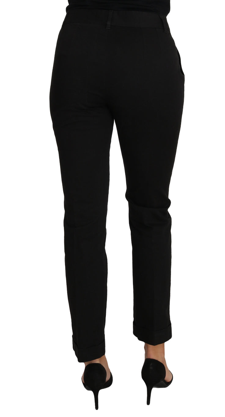 Dolce & Gabbana Schwarzes Kleid Gekürzte Gerade Gerade Hose