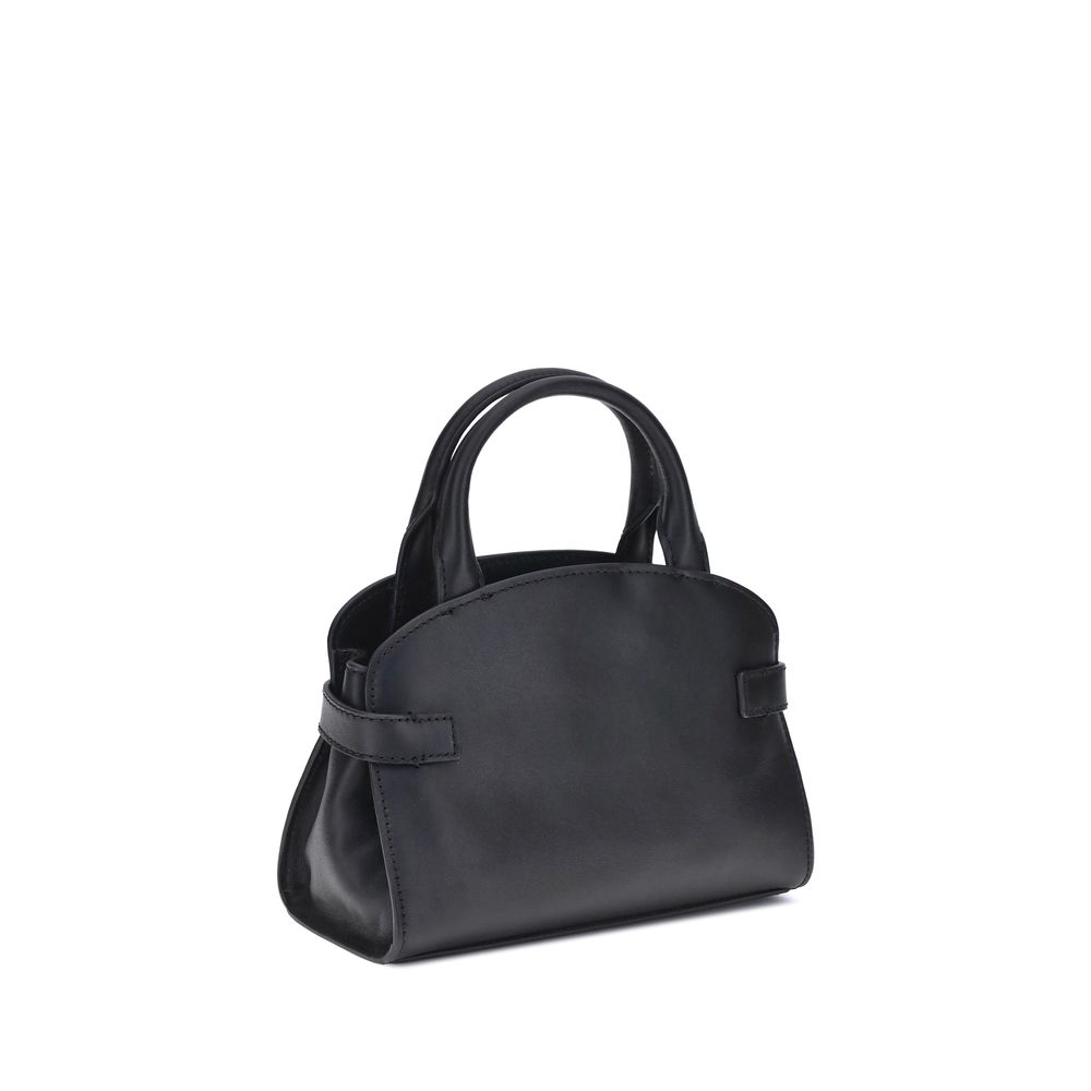 Coccinelle Schwarze Kalbsleder Bos Taurus Handtasche