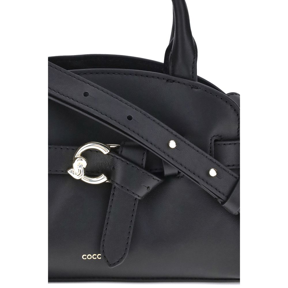 Coccinelle Schwarze Kalbsleder Bos Taurus Handtasche
