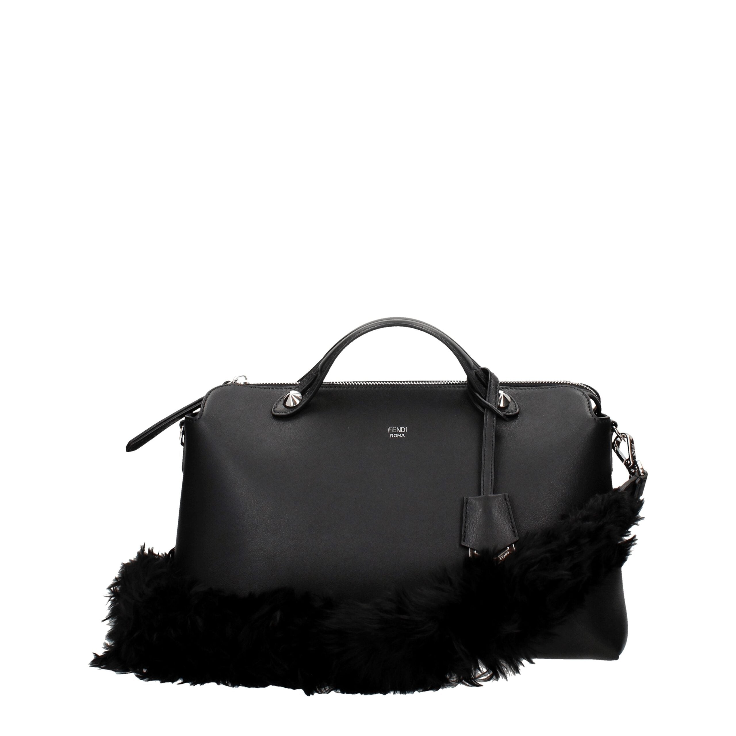 Fendi Schwarze Leder Umhängetasche
