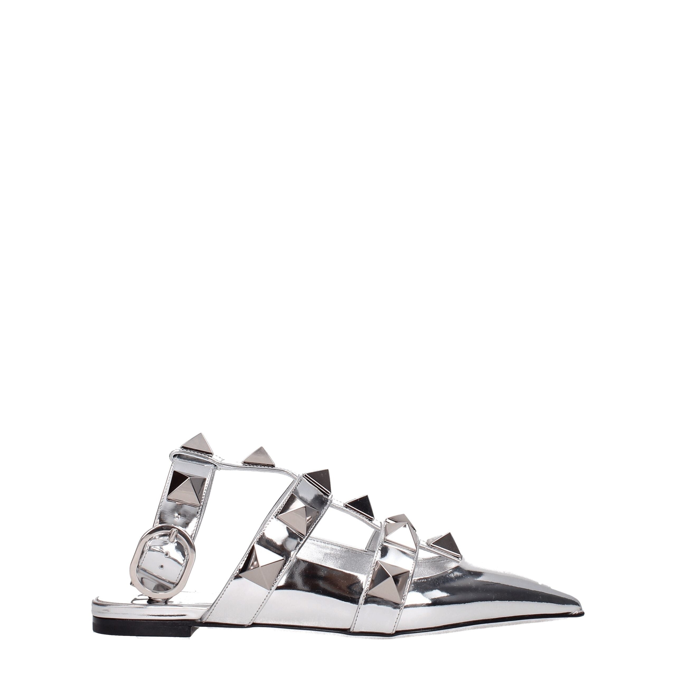 Valentino Garavani Graue Ledersandalen
