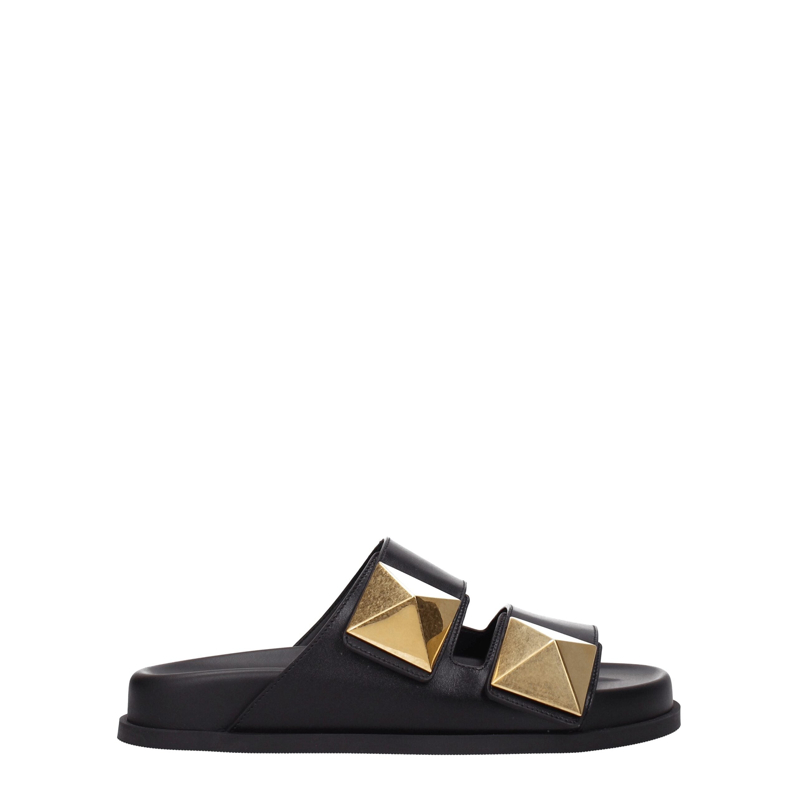 Valentino Garavani Schwarze Leder-Slipper