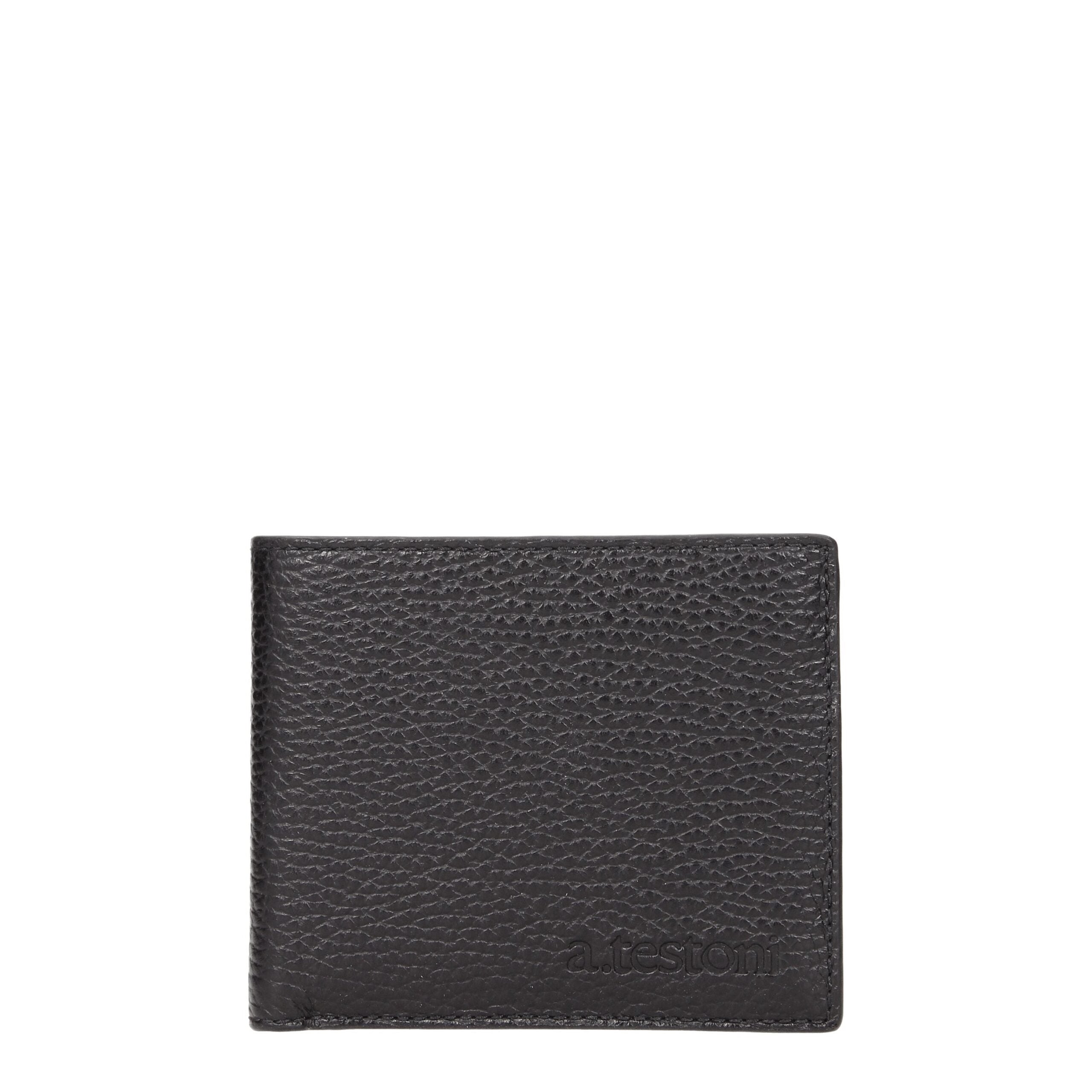 Testoni Schwarzes Leder Portemonnaie