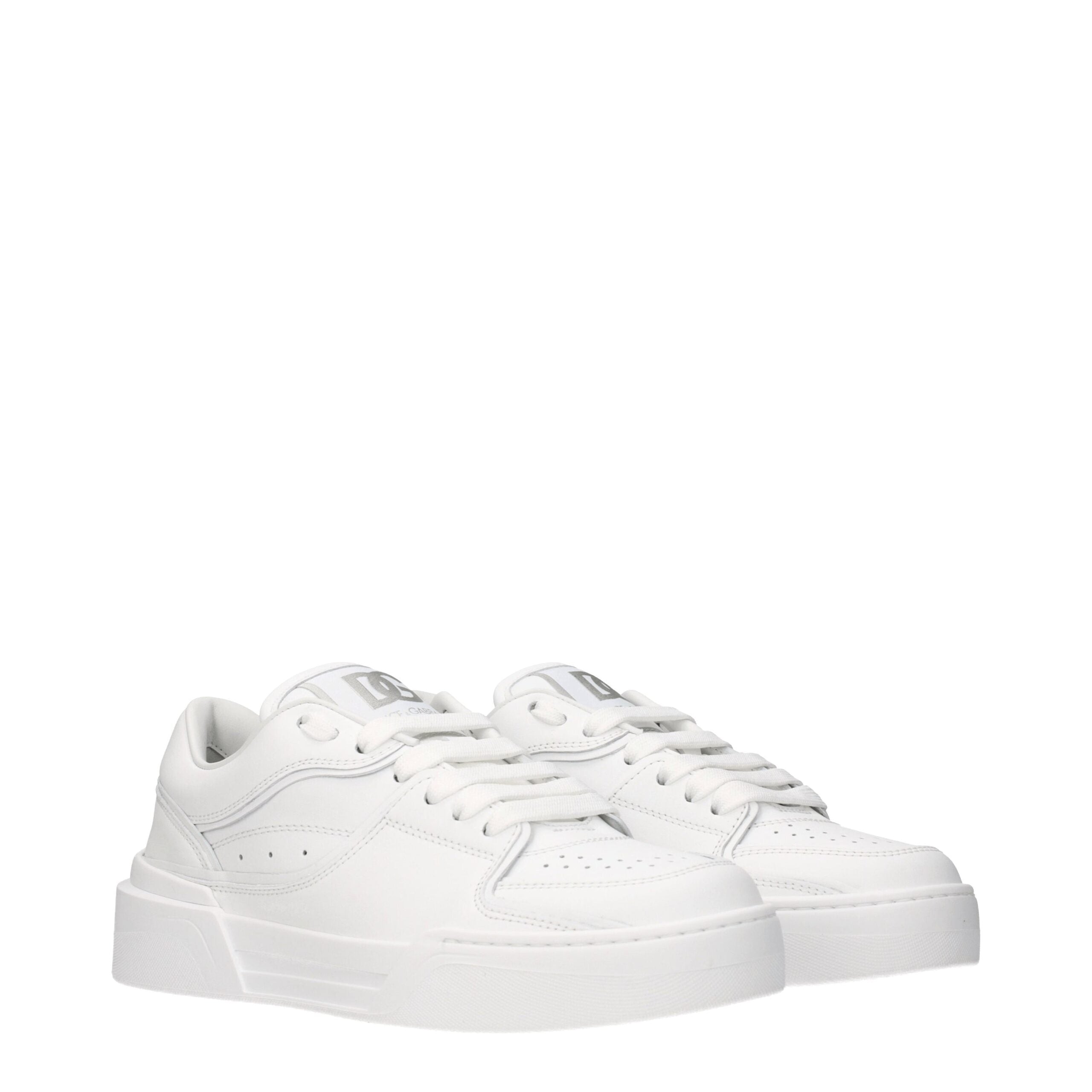 Dolce & Gabbana Weiße Low-Top-Sneaker aus Leder