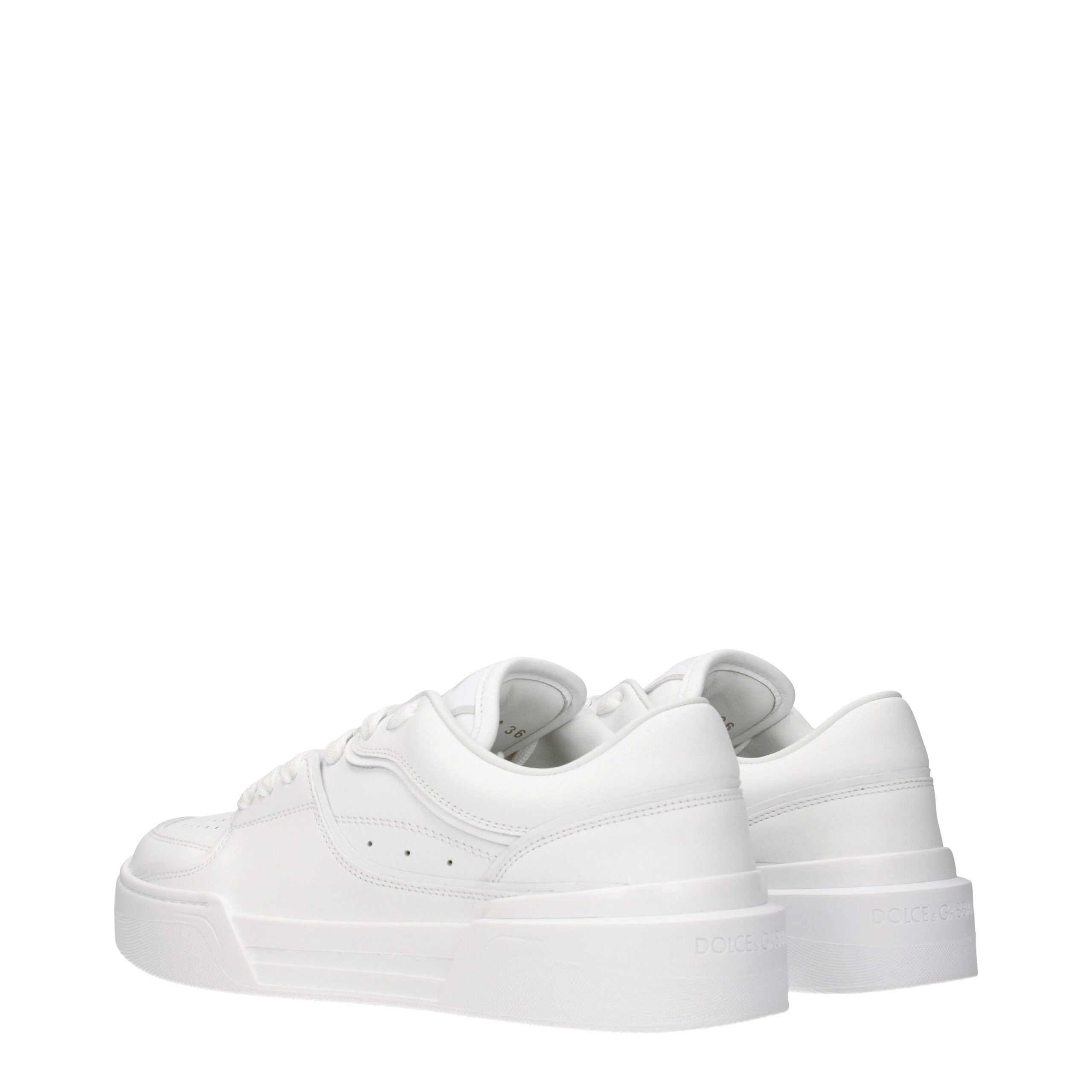 Dolce & Gabbana Weiße Low-Top-Sneaker aus Leder