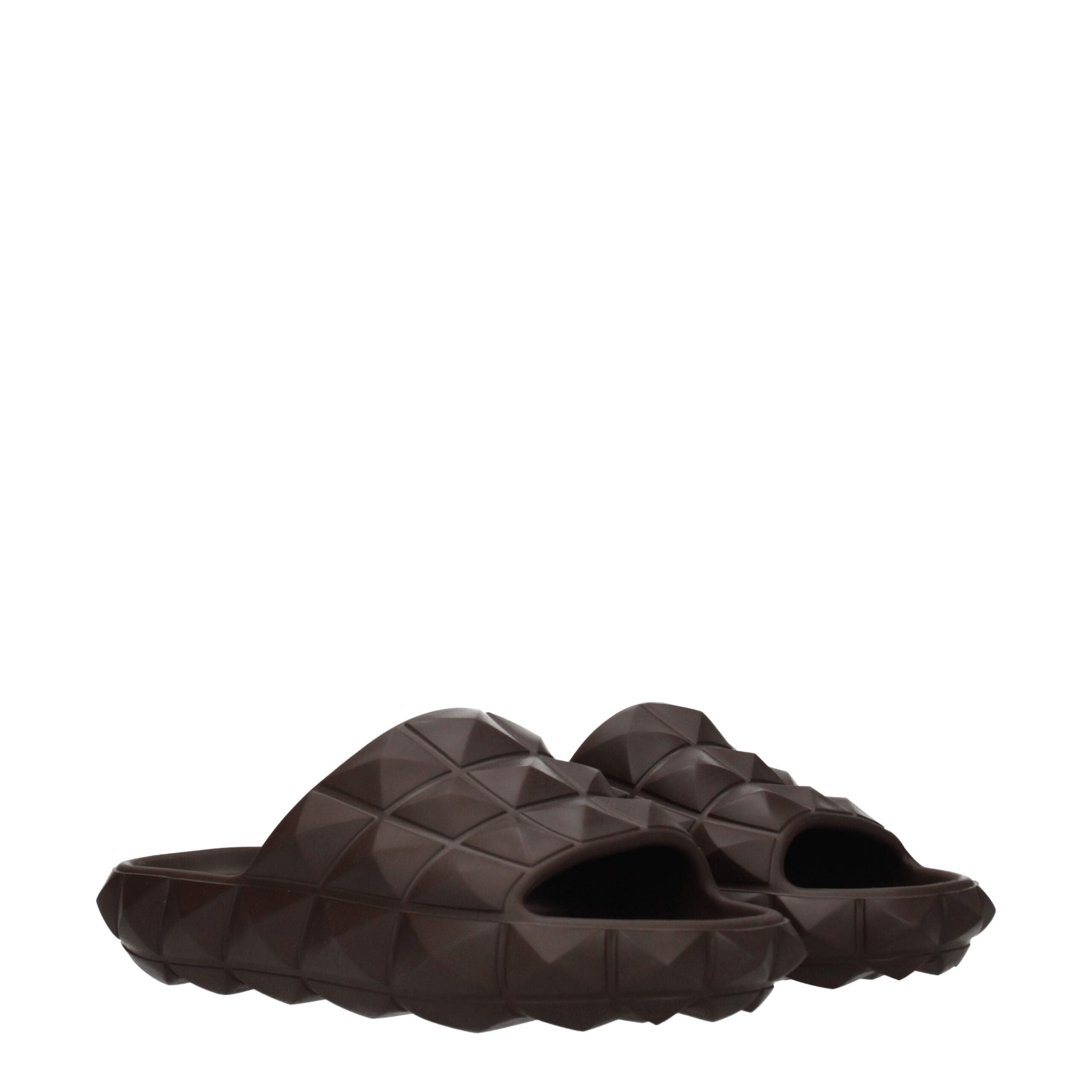 Valentino Garavani Braune Baumwoll-Hausschuhe