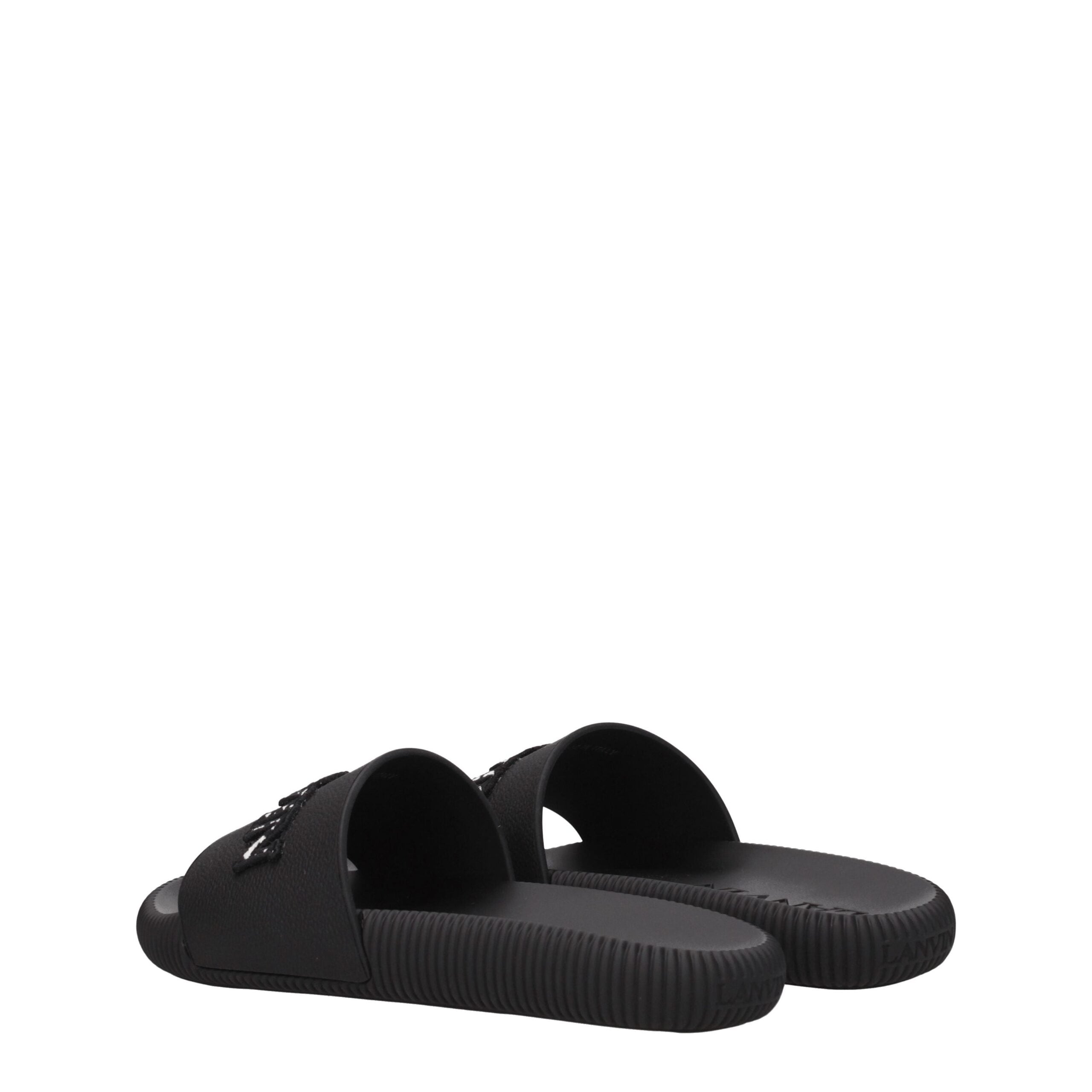 Lanvin Schwarze Baumwoll-Slipper