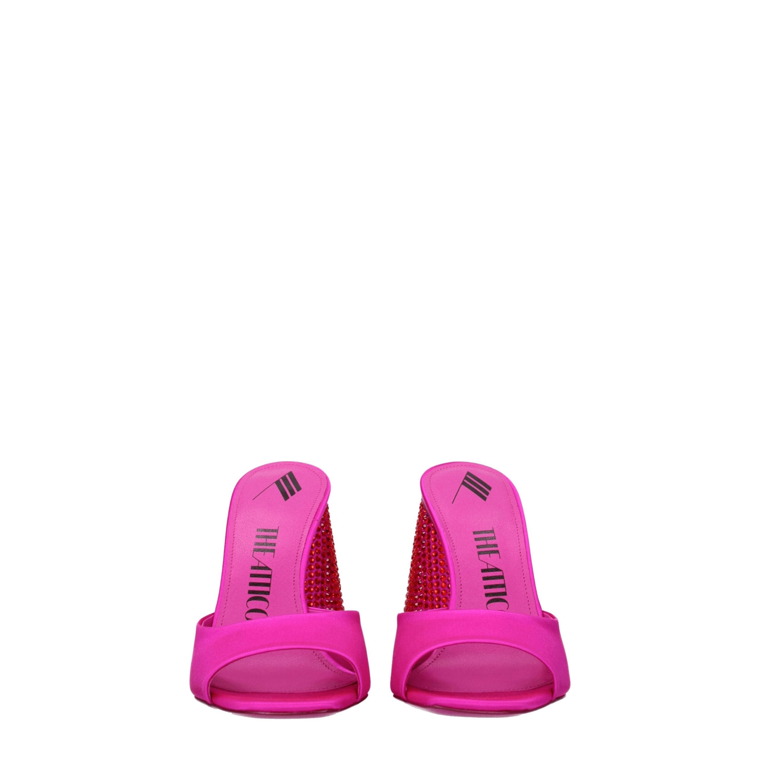 The Attico Rosa Satin Plateau-Sandalen