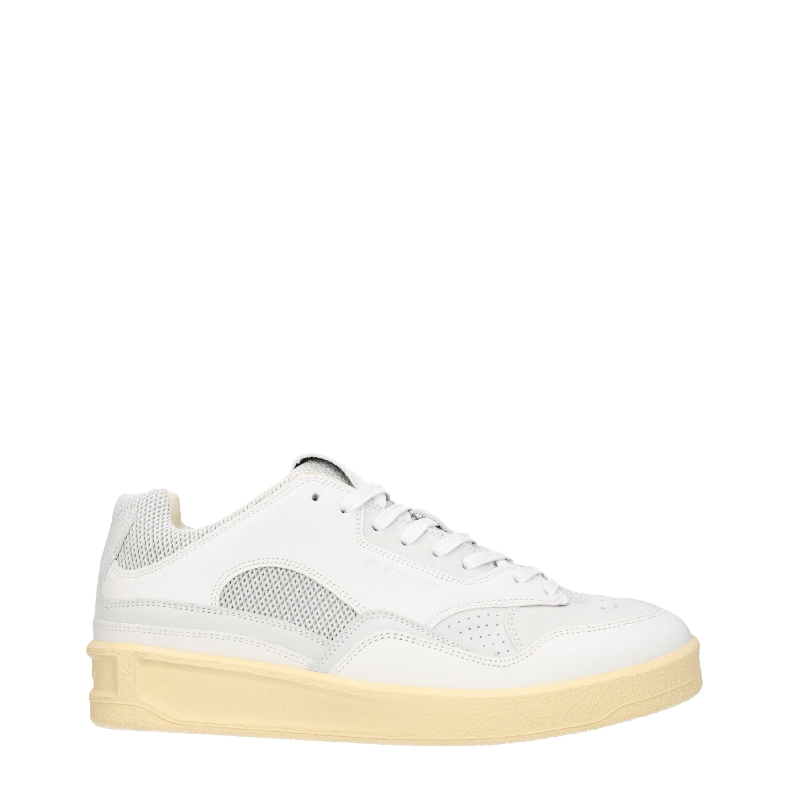Jil Sander Weiße Low-Top-Sneaker aus Leder