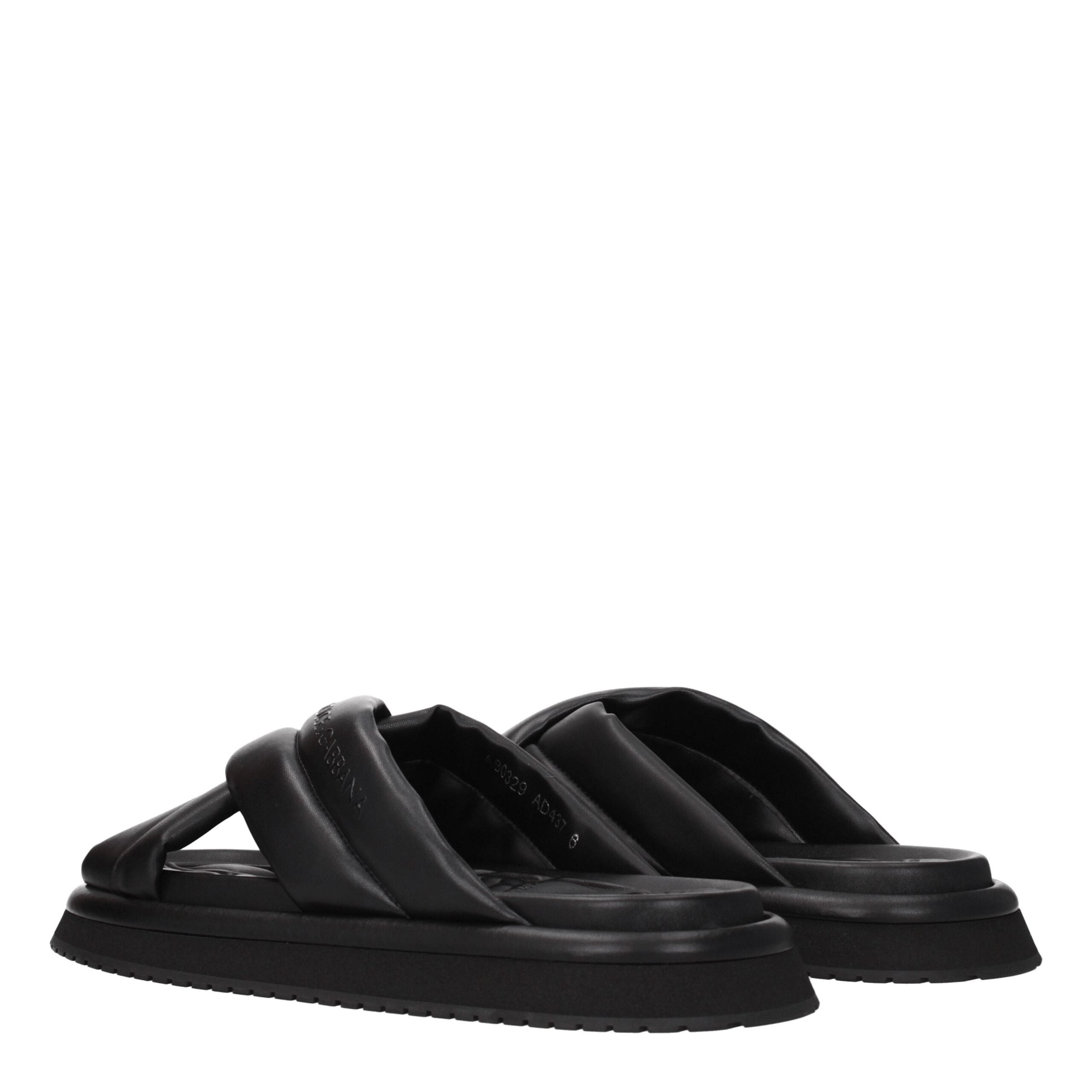 Dolce & Gabbana Schwarze Leder-Slipper