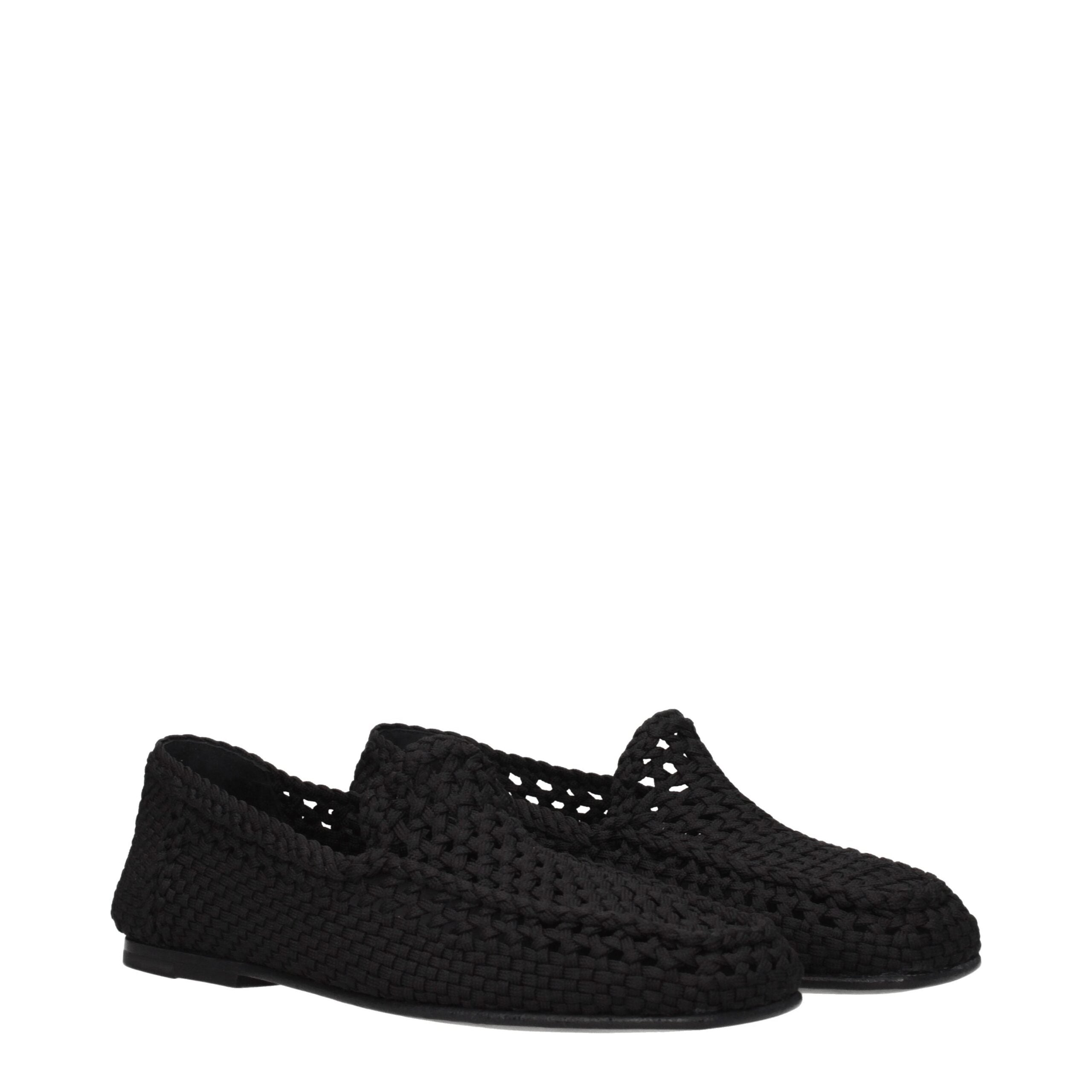 Dolce & Gabbana Schwarze Loafer aus Stoff zum Hineinschlüpfen