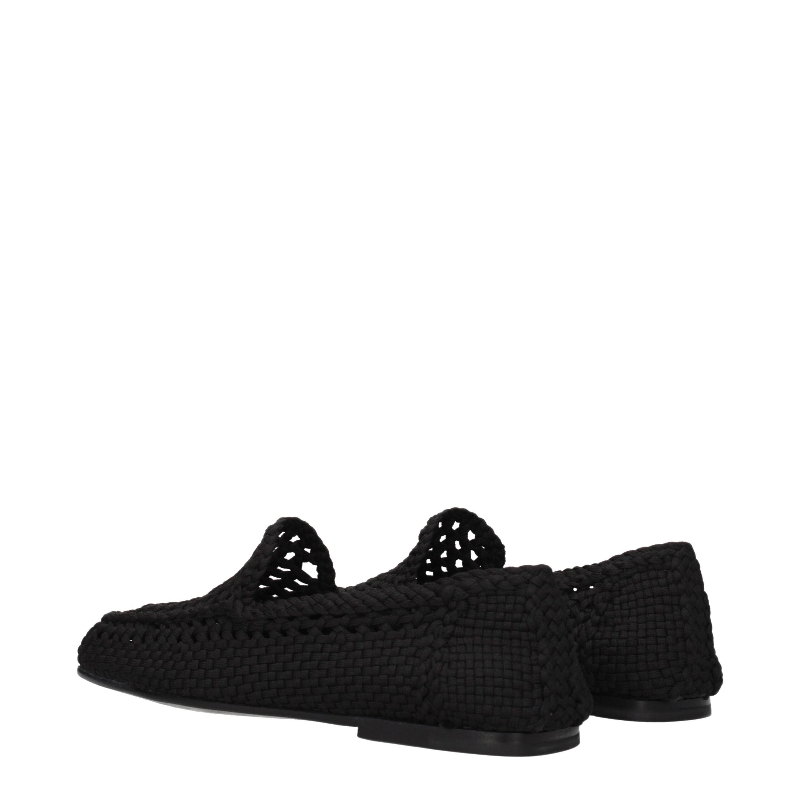 Dolce & Gabbana Schwarze Loafer aus Stoff zum Hineinschlüpfen