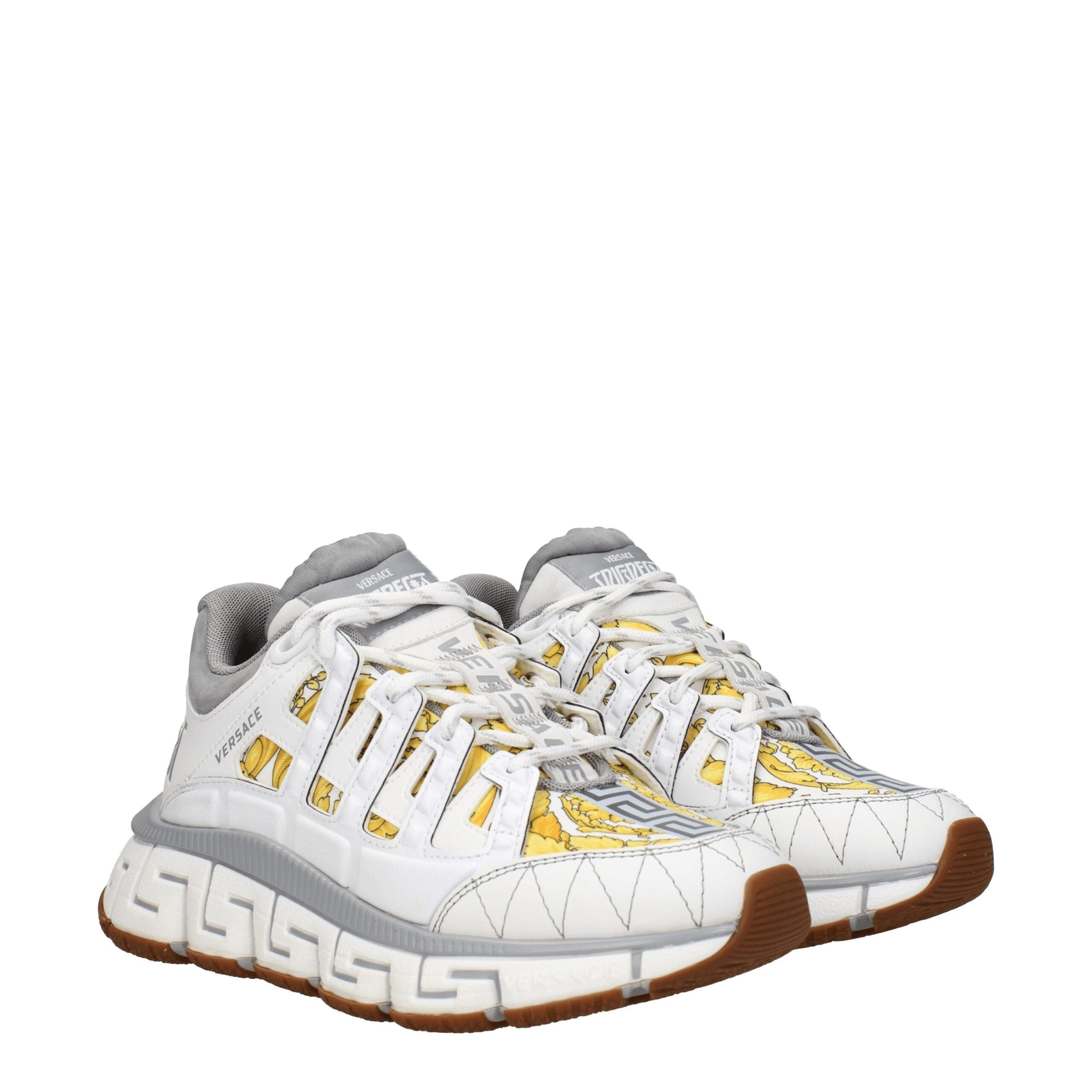 Versace Weiße Stoff-Sneaker im Athletic-Look