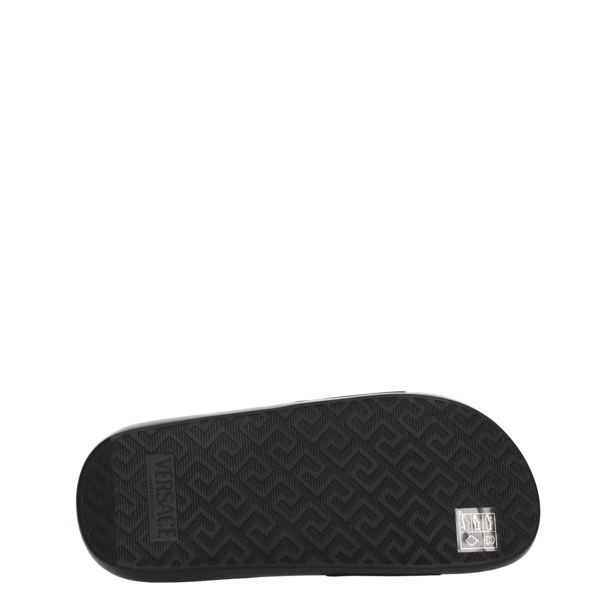 Versace Schwarze Leder-Slipper