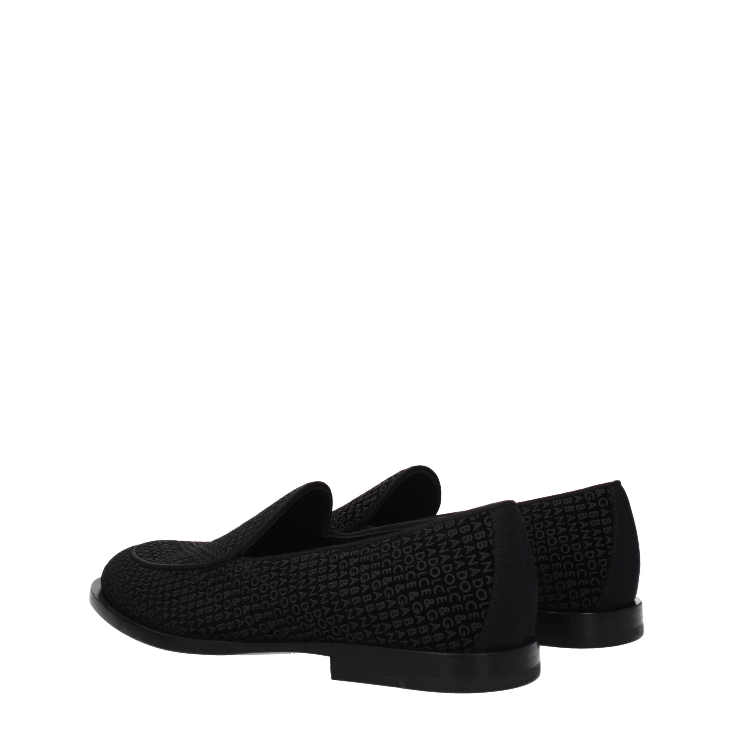 Dolce & Gabbana Schwarze Samt-Loafer zum Hineinschlüpfen
