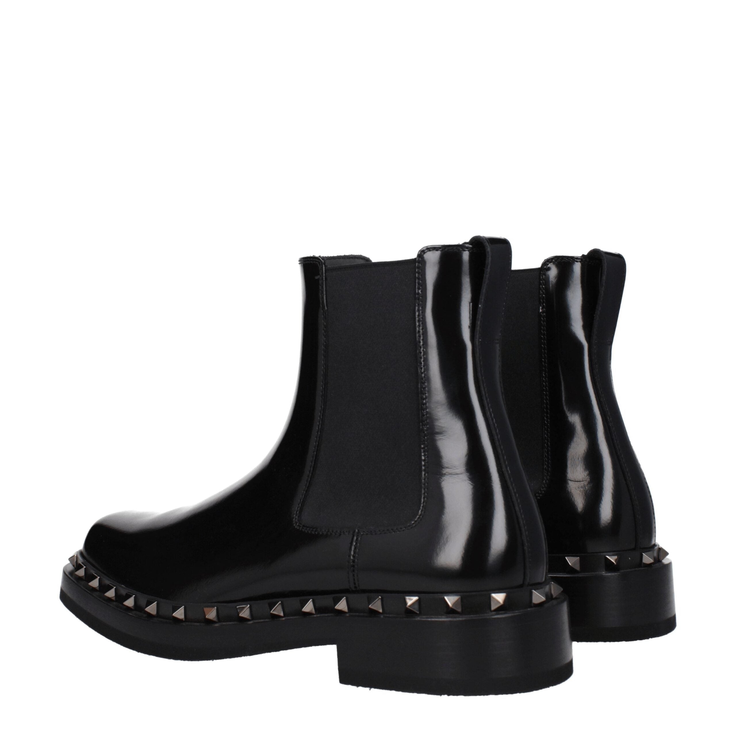 Valentino Garavani Schwarze Leder-Stiefeletten