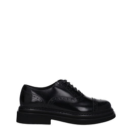 Dolce & Gabbana Schwarze Oxford- und Derby-Schuhe aus Leder