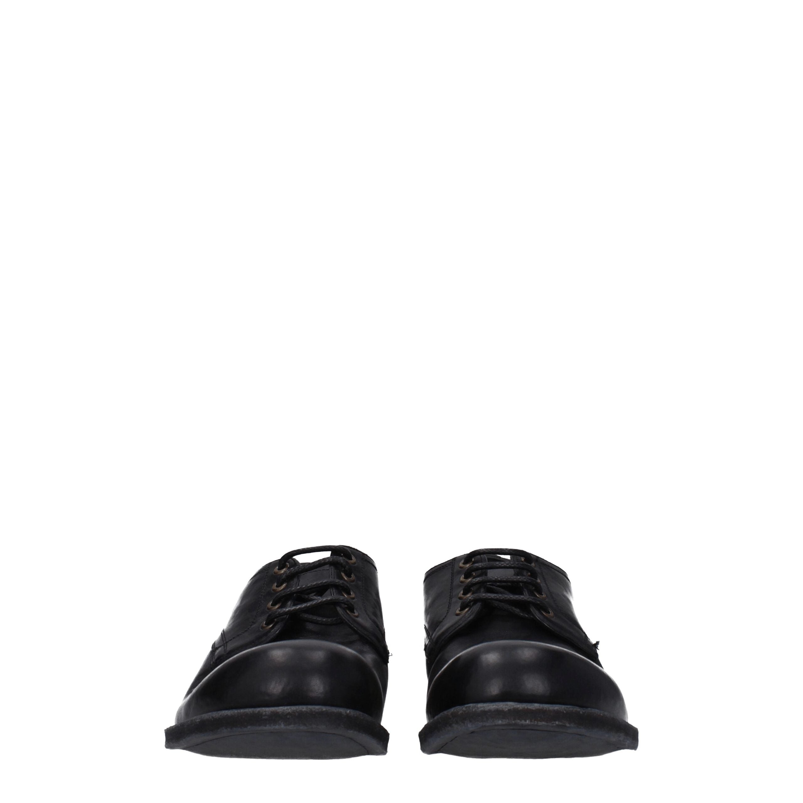 Dolce & Gabbana Schwarze Oxford- und Derby-Schuhe aus Leder