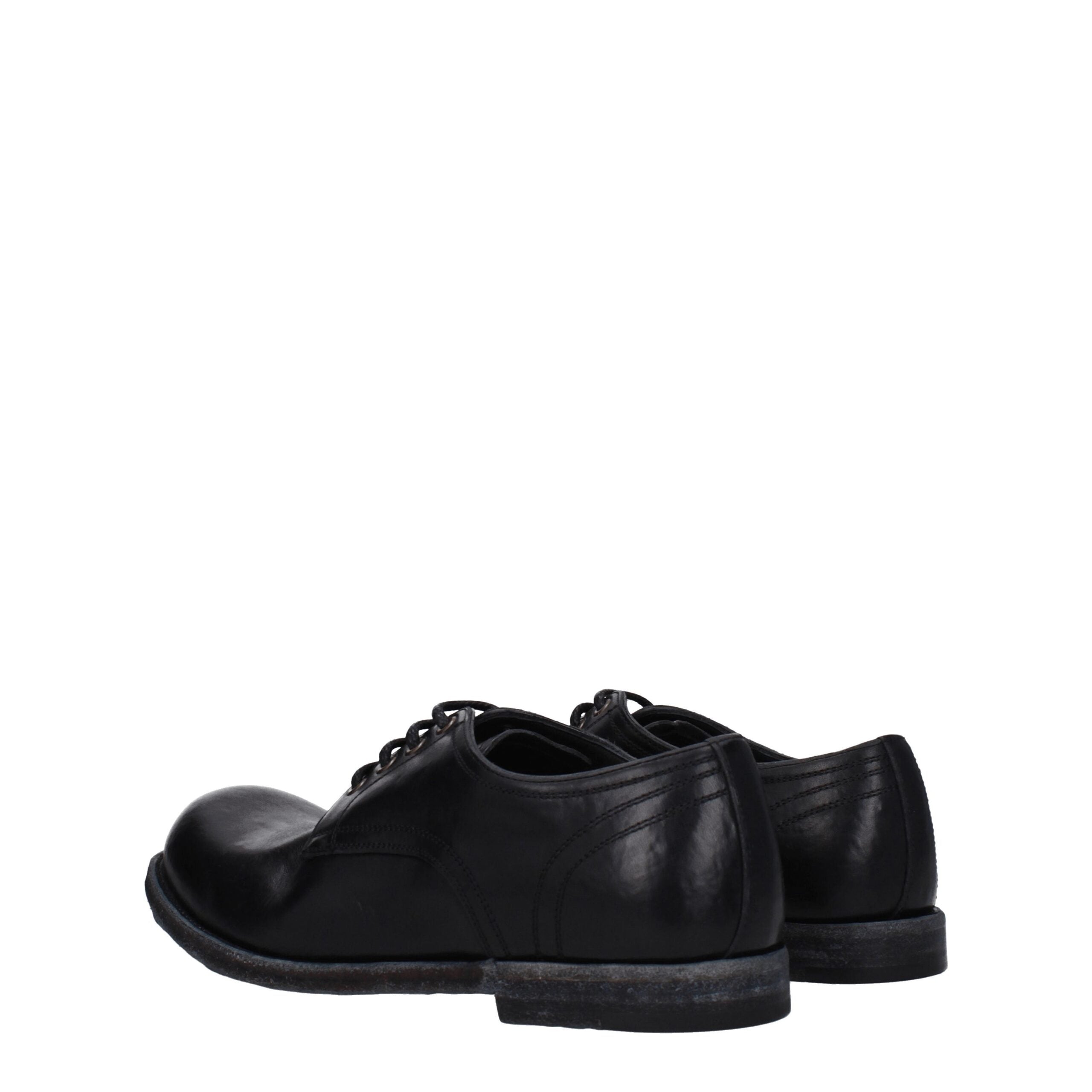 Dolce & Gabbana Schwarze Oxford- und Derby-Schuhe aus Leder