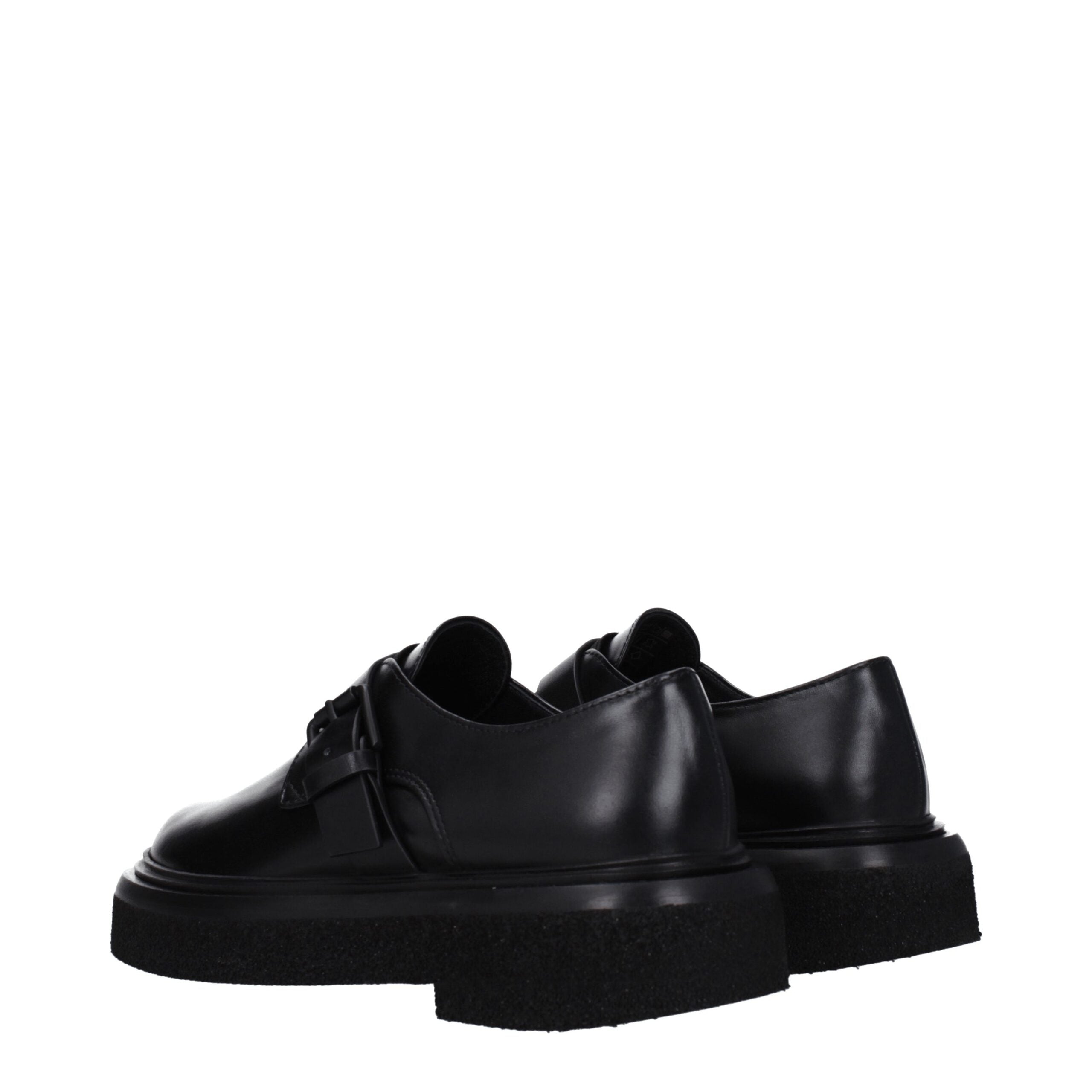 Max Mara Schwarze Oxford- und Derby-Schuhe aus Leder