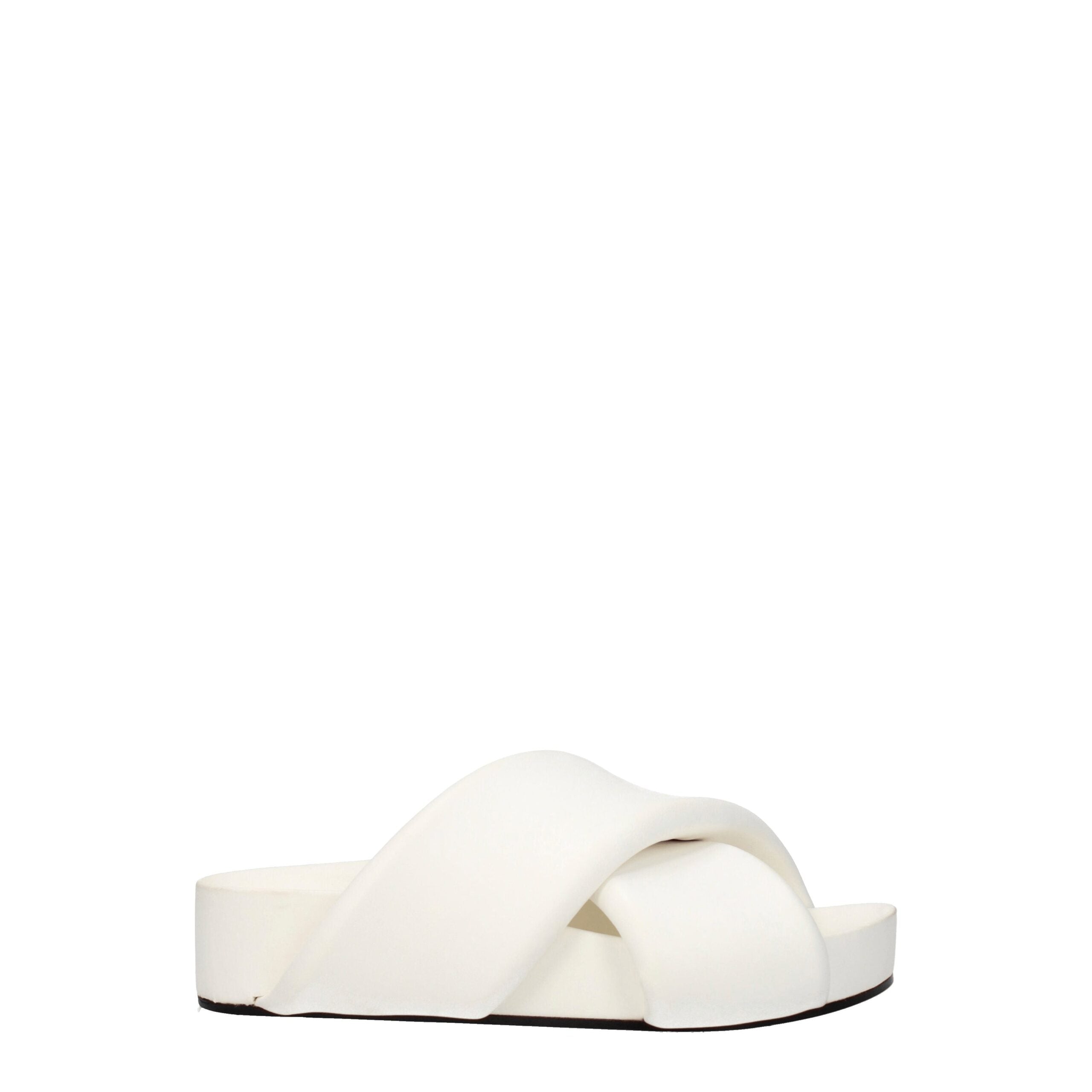 Jil Sander Weiße Leder-Pantoffeln