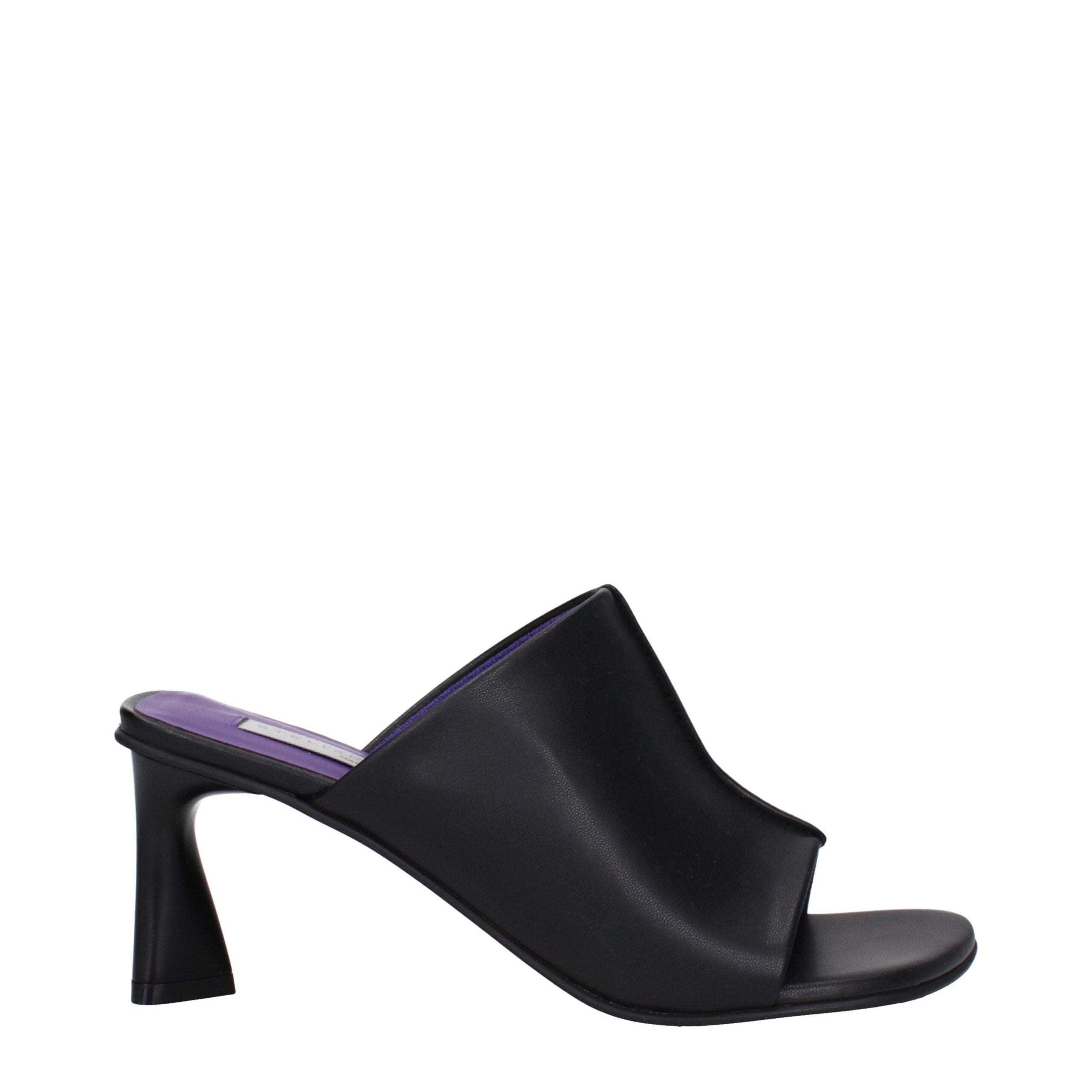 Stella McCartney Schwarze Leder-Stiletto-Sandalen