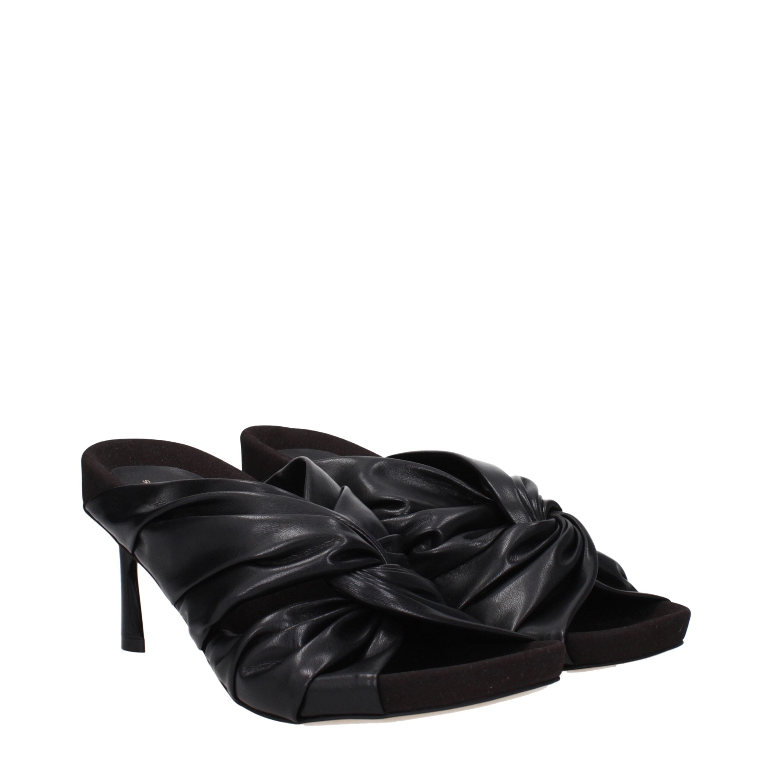 Stella McCartney Schwarze Leder-Stiletto-Sandalen