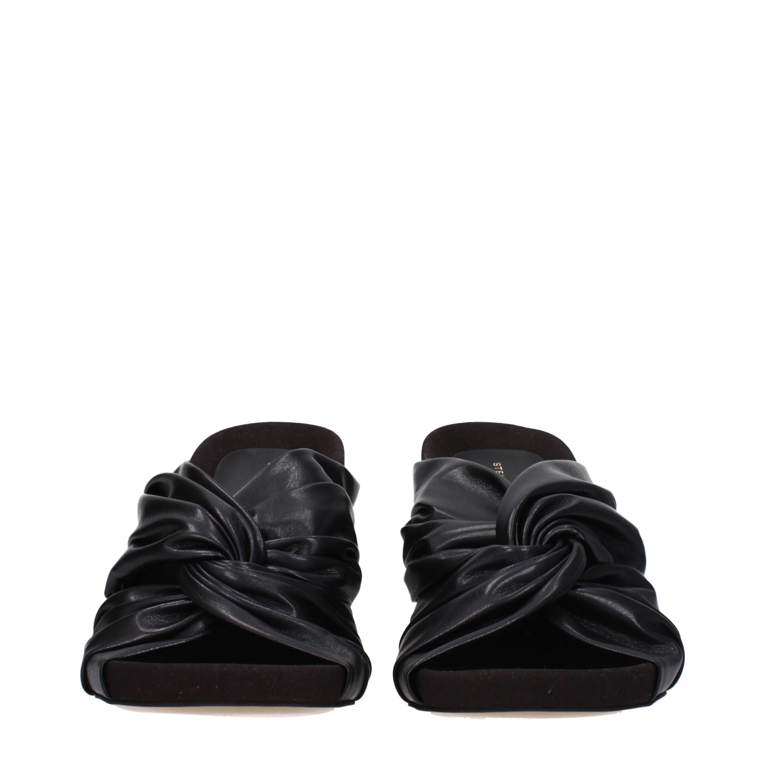 Stella McCartney Schwarze Leder-Stiletto-Sandalen