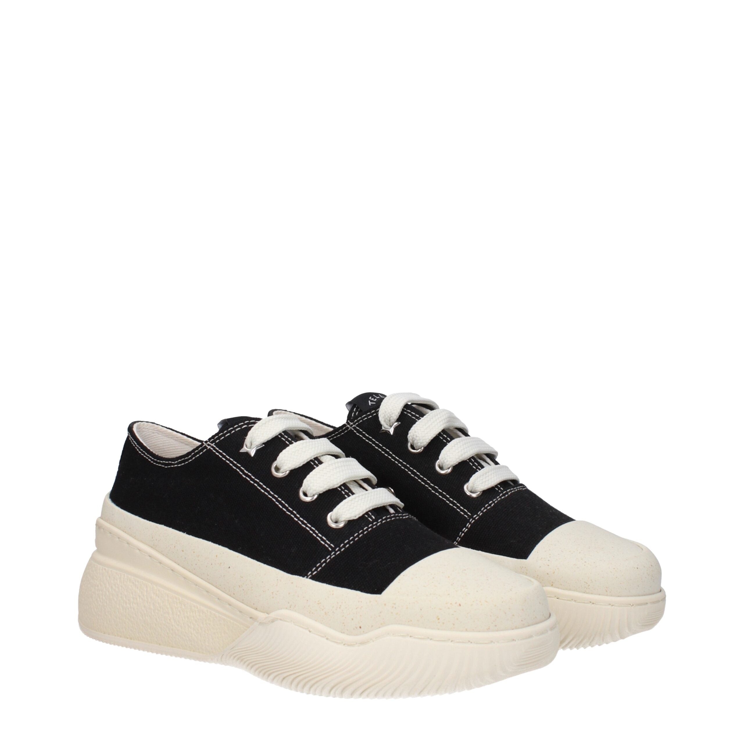 Stella McCartney Schwarze Stoff-Sneaker mit klobiger Sohle